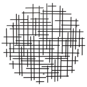 Homeroots 37" X 38" Black Metal Abstract Lines Round Hanging Dimensional Sculpture  Metal 483367