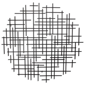 Homeroots 37" X 38" Black Metal Abstract Lines Round Hanging Dimensional Sculpture  Metal 483367