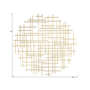 HomeRoots 37" Gold Metal Abstract Lines Sculpture - Modern Dimensional Wall Art for Living Room & Bedroom Decor 483368