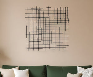 Homeroots 38" X 38" Black Geometric Metal Hanging Dimensional Sculpture  Metal 483373