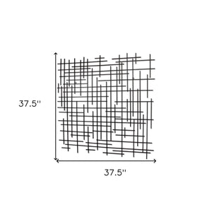 Homeroots 38" X 38" Black Geometric Metal Hanging Dimensional Sculpture  Metal 483373