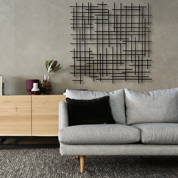 Homeroots 38" X 38" Black Geometric Metal Hanging Dimensional Sculpture  Metal 483373