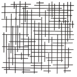 Homeroots 38" X 38" Black Geometric Metal Hanging Dimensional Sculpture  Metal 483373