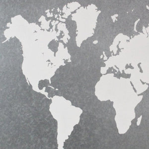 HomeRoots 25" Rustic Wood and Metal World Map Wall Art - Handcrafted Dimensional Sculpture for Unique Decor 483379