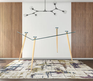 Homeroots 47" Clear And Gold Glass And Steel Dining Table   483380