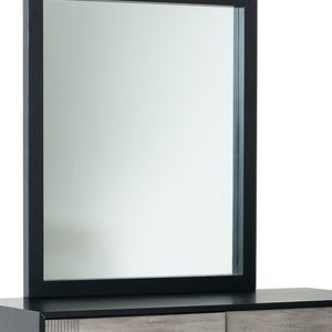 Homeroots 40" Black Ash Veneer Rectangle Wall Mounted Dresser Mirror Engineered Wood Framed  Glass,Veneer 483381