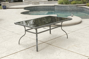 Homeroots Seven Piece Black And Gray Rectangular Glass Dining Set With Six Chairs  Steel 483451