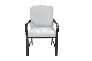 HomeRoots Seven Piece Black Steel Dining Set with 6 Chairs - Modern Outdoor Style for Effortless Entertaining 483454