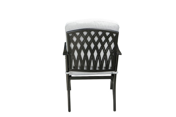 HomeRoots Seven Piece Black Steel Dining Set with 6 Chairs - Modern Outdoor Style for Effortless Entertaining 483454