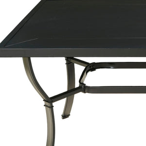 HomeRoots Seven Piece Black Steel Dining Set with 6 Chairs - Modern Outdoor Style for Effortless Entertaining 483454