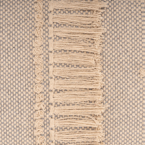 Homeroots 47" Cream And Black Leg Abstract Stripe And Dot Upholstery Bench  Manufactured Wood 483463