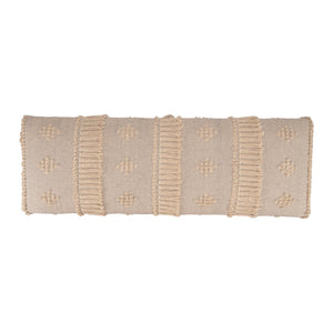 Homeroots 47" Cream And Black Leg Abstract Stripe And Dot Upholstery Bench  Manufactured Wood 483463