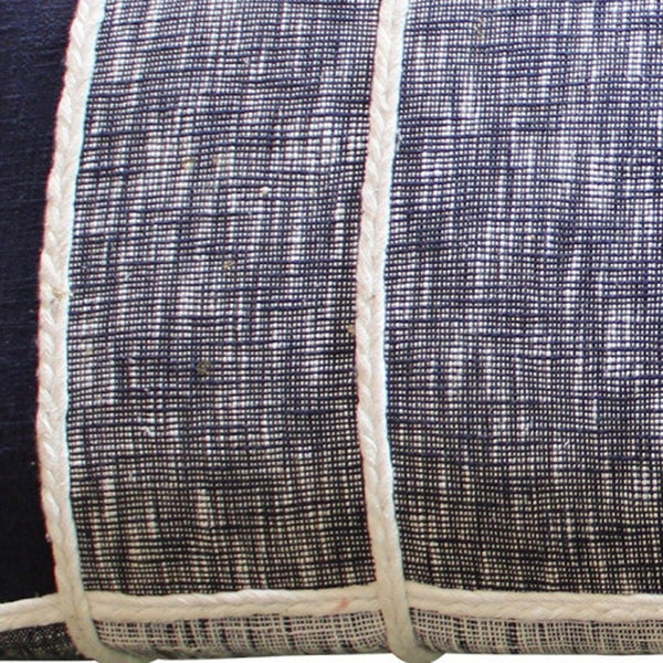 Homeroots 47" Blue And Gray Textural White Leg Upholstered Bench  Manufactured Wood 483469