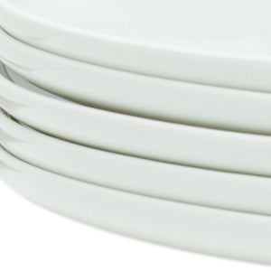 Homeroots White Six Piece Round Coupe Porcelain Service For Six Dinner Plate Set   483483