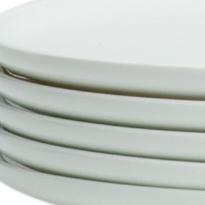 Homeroots White Six Piece Round Coupe Porcelain Service For Six Dinner Plate Set   483483