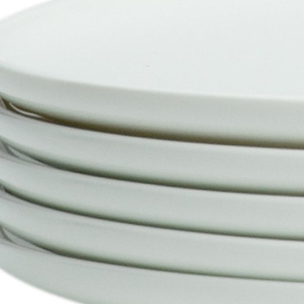 Homeroots White Six Piece Round Coupe Porcelain Service For Six Dinner Plate Set   483483