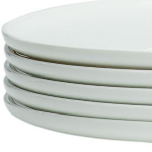 Homeroots White Six Piece Round Coupe Porcelain Service For Six Dinner Plate Set   483483