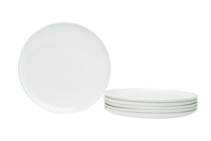 Homeroots White Six Piece Porcelain Service For Six Salad Plate Set   483484