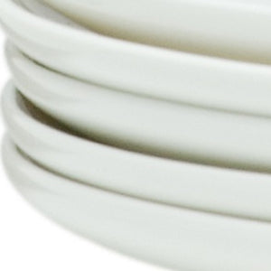 Homeroots White Six Piece Porcelain Service For Six Salad Plate Set   483484