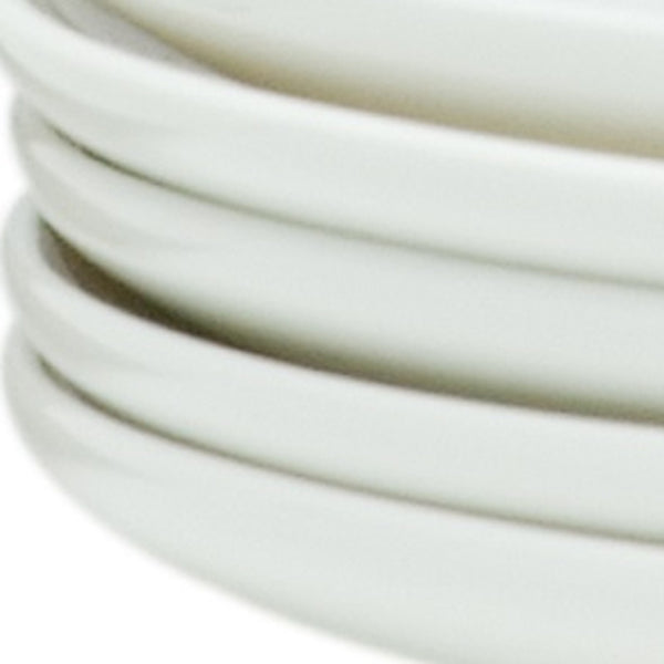 Homeroots White Six Piece Porcelain Service For Six Salad Plate Set   483484