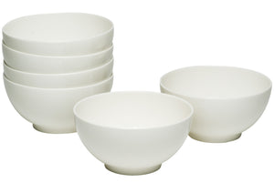 Homeroots White Six Piece Porcelain Service For Six Bowl Set   483486