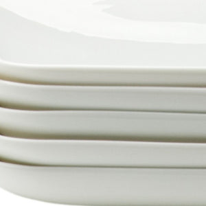 Homeroots White Six Piece Rectangle Porcelain Service For Six Dinner Plate Set   483487