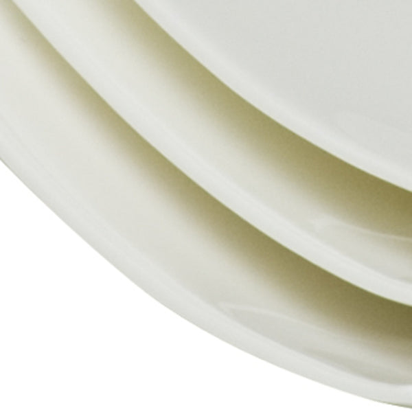 Homeroots White Six Piece Square Bone China Service For Six Salad Plate Set   483492
