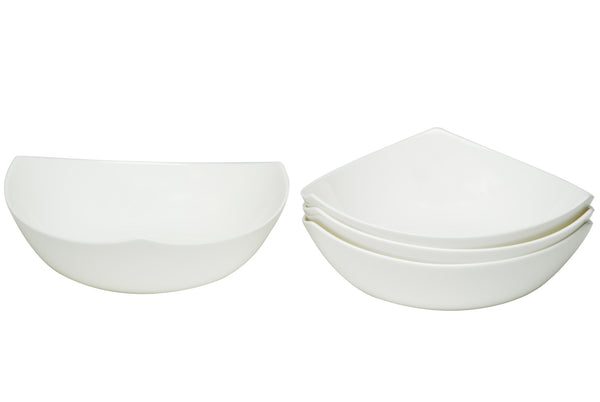 Homeroots White Six Piece Triangle Bone China Service For Six Bowl Set   483494