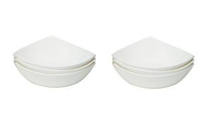 Homeroots White Six Piece Triangle Bone China Service For Six Bowl Set   483494