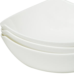 Homeroots White Six Piece Triangle Bone China Service For Six Bowl Set   483495
