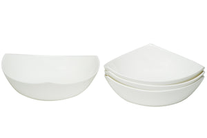 Homeroots White Six Piece Triangle Bone China Service For Six Bowl Set   483495