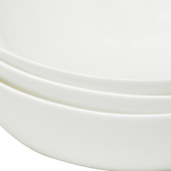 Homeroots White Six Piece Triangle Bone China Service For Six Bowl Set   483495