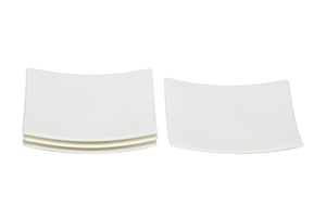 Homeroots White Six Piece Square Bone China Service For Six Bread And Butter Set   483497