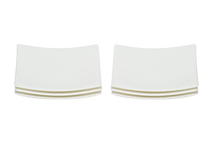 Homeroots White Six Piece Square Bone China Service For Six Bread And Butter Set   483497