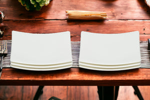 Homeroots White Six Piece Square Bone China Service For Six Bread And Butter Set   483497