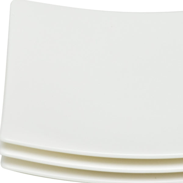 Homeroots White Six Piece Square Bone China Service For Six Bread And Butter Set   483497