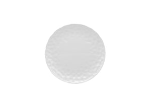 Homeroots White Six Piece Round Pebbled Porcelain Service For Six Salad Plate Set   483508