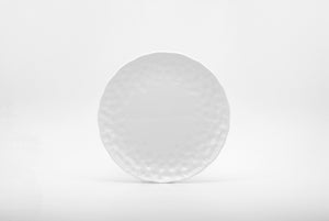 Homeroots White Six Piece Round Pebbled Porcelain Service For Six Salad Plate Set   483508