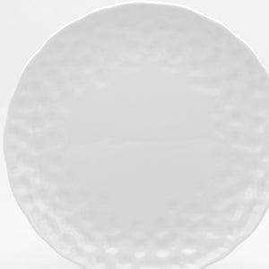 Homeroots White Six Piece Round Pebbled Porcelain Service For Six Salad Plate Set   483508