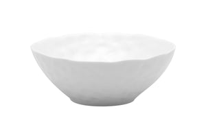 Homeroots White Six Piece Round Pebbled Porcelain Service For Six Bowl Set   483511