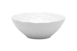 Homeroots White Six Piece Round Pebbled Porcelain Service For Six Bowl Set   483511