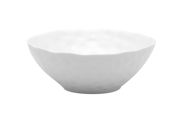 Homeroots White Six Piece Round Pebbled Porcelain Service For Six Bowl Set   483511