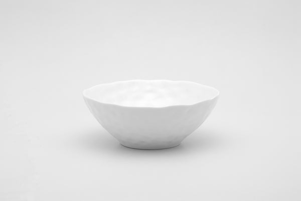 Homeroots White Six Piece Round Pebbled Porcelain Service For Six Bowl Set   483511