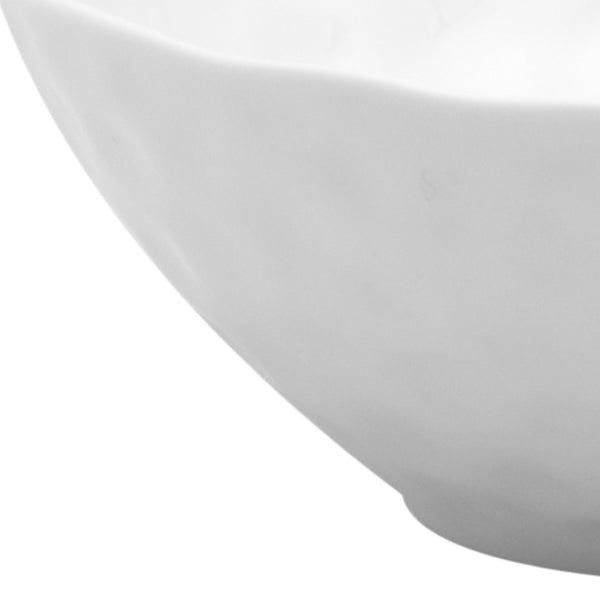 Homeroots White Six Piece Round Pebbled Porcelain Service For Six Bowl Set   483511