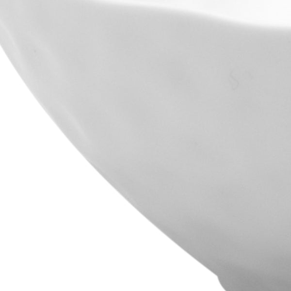 Homeroots White Six Piece Round Pebbled Porcelain Service For Six Bowl Set   483511