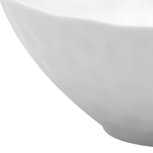 Homeroots White Six Piece Round Pebbled Porcelain Service For Six Bowl Set   483511