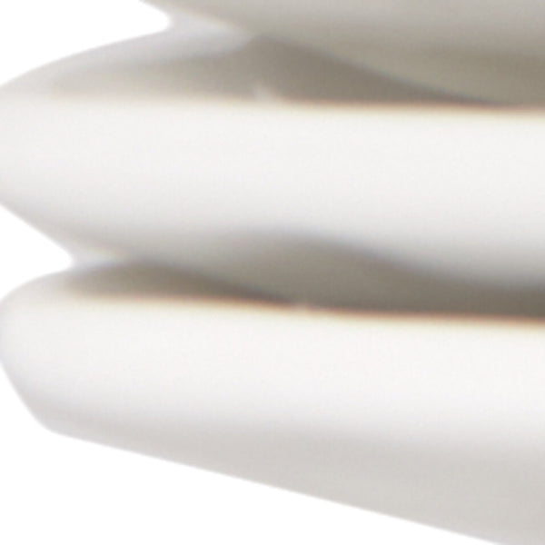 Homeroots White Six Piece Rectangle Pebbled Porcelain Service For Six Dinner Plate Set   483520