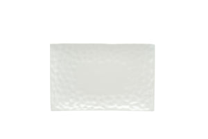 Homeroots White Six Piece Rectangle Pebbled Porcelain Service For Six Salad Plate Set   483521