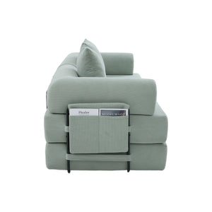 English Elm UNITED modular foldable sofa with metal frame, corduroy upholstery, side pocket & quick assembly convenience Mint Blue W1568P375643