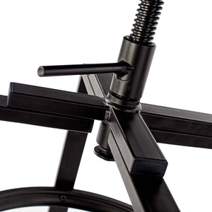 Homeroots Set Of Two 30" Natural And Bronze Steel Swivel Backless Bar Height Bar Chairs   483711